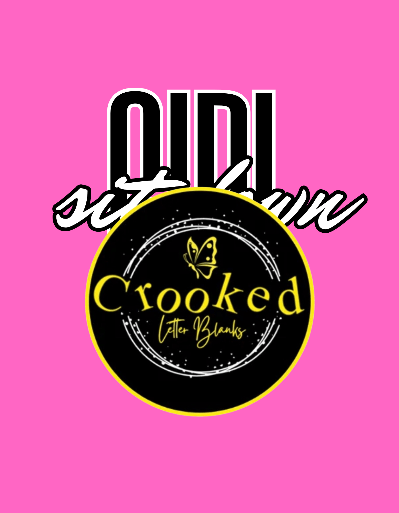 Girl Sit Down Design PNG - Crooked Letter Sublimation Blanks